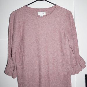 Pink Elle Sweater with Ruffle Sleeves